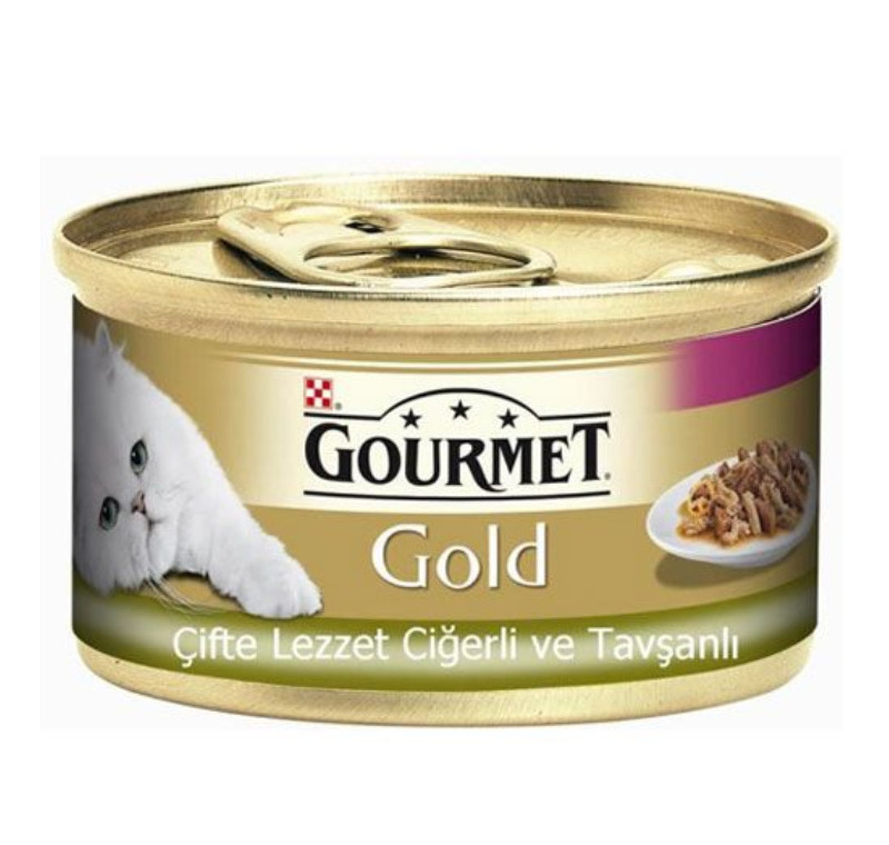 Gourmet Gold Çifte Lezzet Ciğer ve Tavşanlı Kedi Maması 85 Gr -