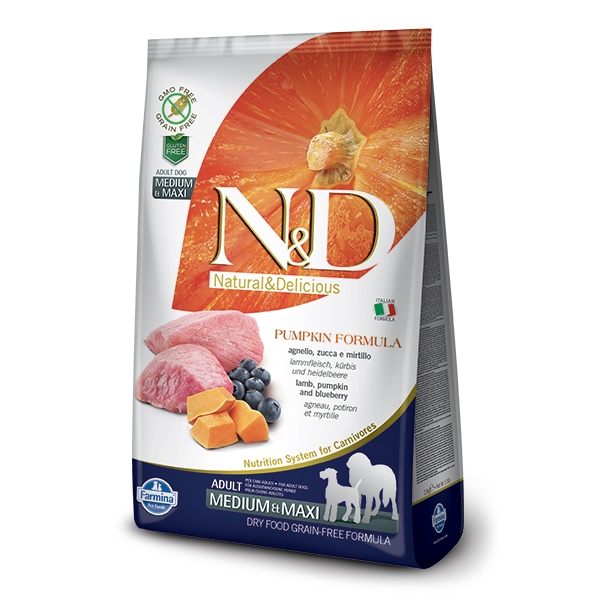 N&D Tahılsız Balkabaklı Kuzu Etli Medium Maxi Köpek Maması 2,5 Kg -