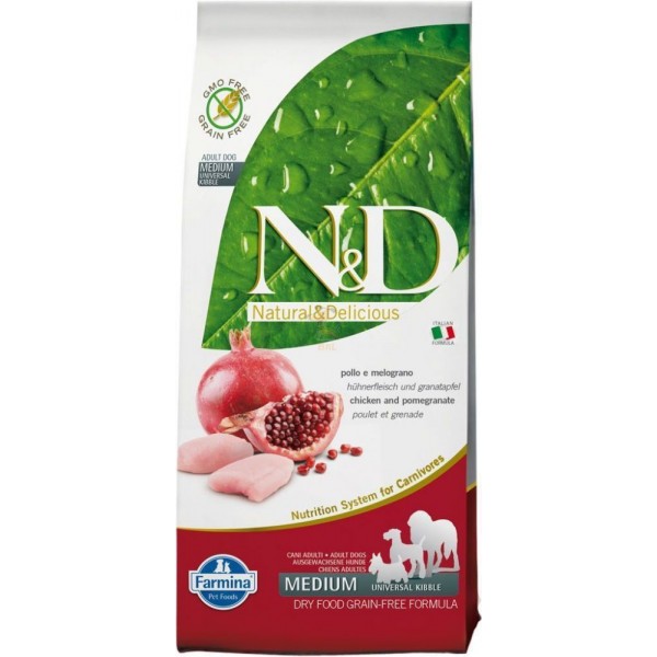 N&D Tahılsız Tavuk Nar Yetişkin Köpek Maması 12 Kg