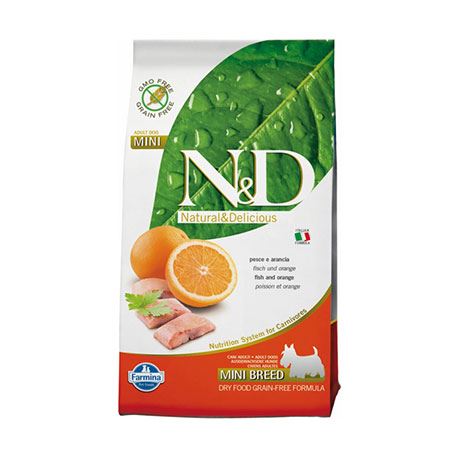 N&D Tahılsız Balık Portakal Küçük Irk Köpek Maması 2,5 Kg -