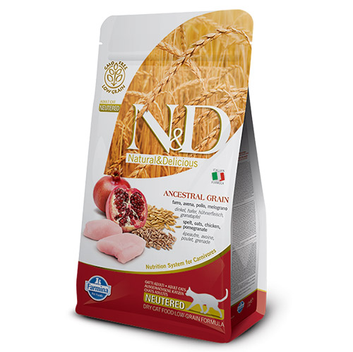 N&D Düşük Tahıllı Tavuk Nar Kısırlaştırılmış Kedi Maması 1.5 Kg -