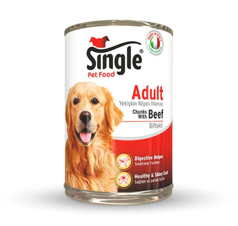 Single Biftekli Yetişkin Köpek Konservesi 415 Gr -