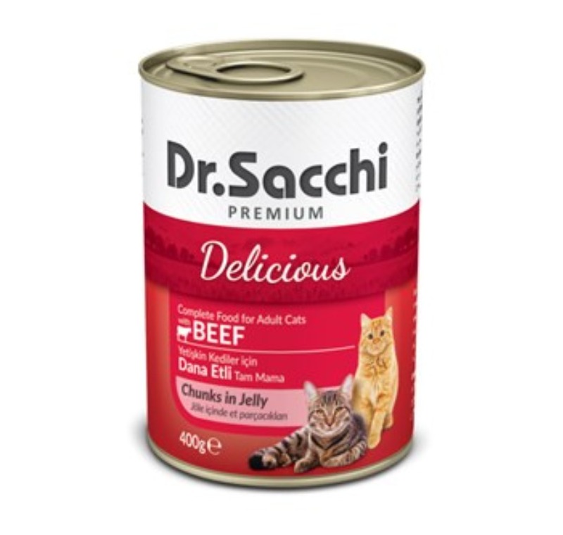 Dr.Sacchi Kedi Konservesi Sığır Etli 400 gr. -88563