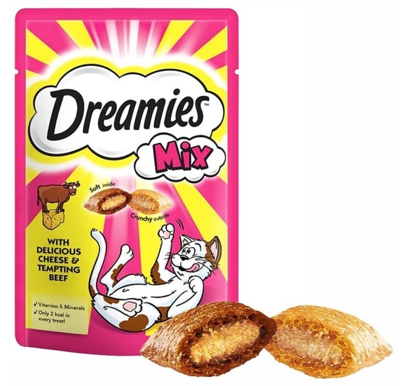 Dreamies Mix İç Dolgulu Sığır Etli ve Peynirli Kedi Ödül Bisküvisi 60gr -55331