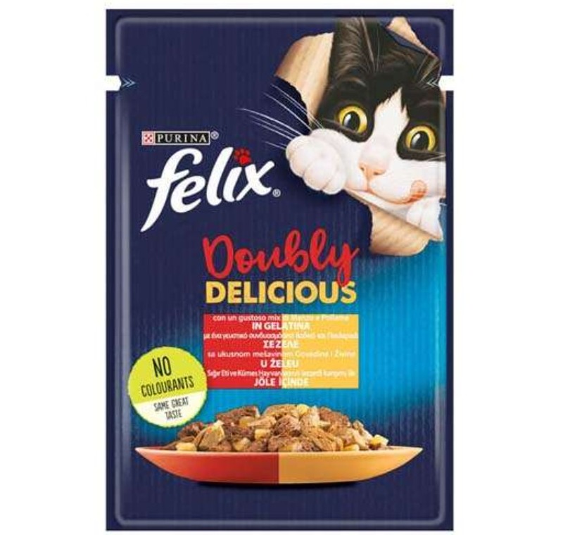 Felix Çifte Lezzet Sığır & Tavuk Kedi Yaş Mama 85 Gr. -12480130