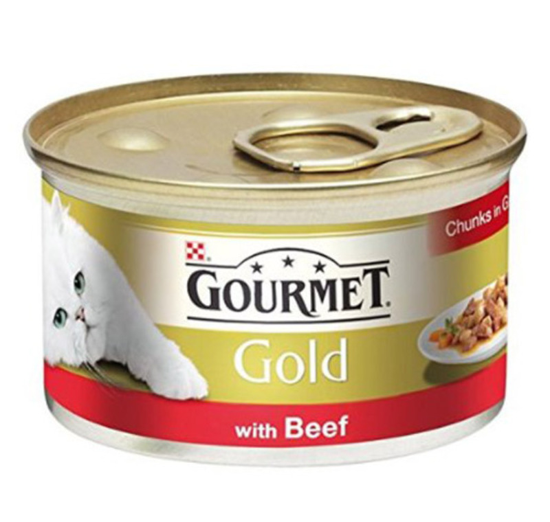 Gourmet Gold Parça Etli Soslu Sığır Etli Kedi Konservesi 85 Gr