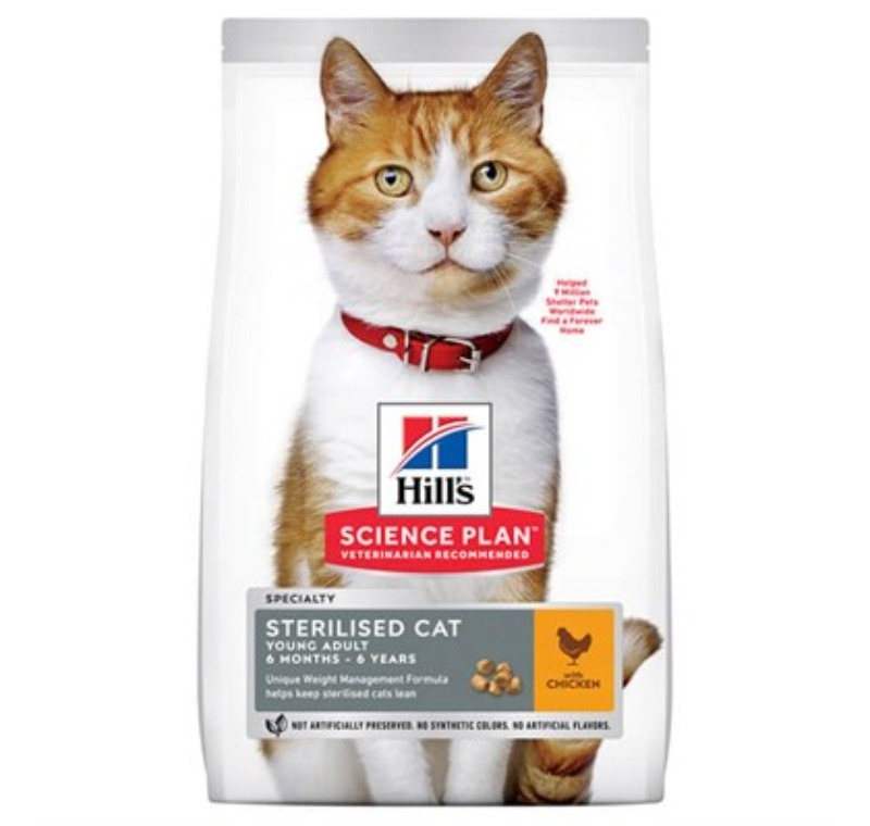 Hills Sterilised Kısırlaştırılmış Tavuklu Yetişkin Kedi Maması 3 Kg -