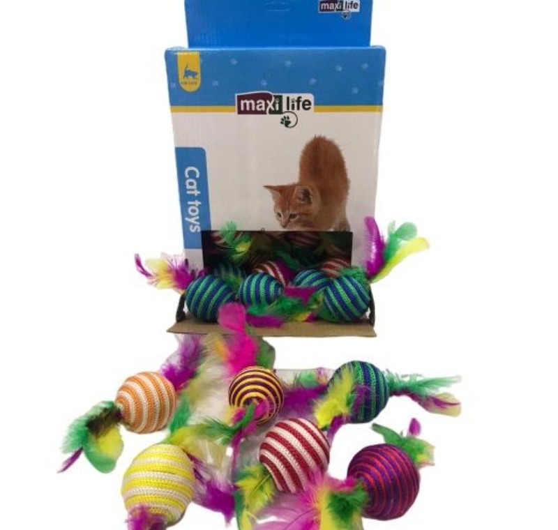 Maxi Life Kedi Oyuncağı Tüylü Örgü Top -ctm00096