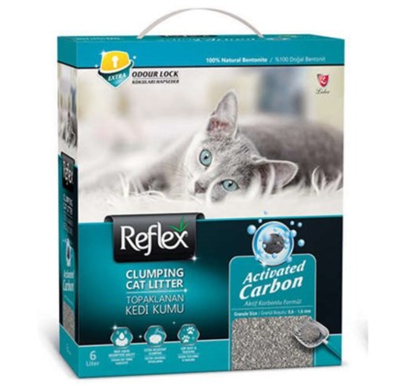 Reflex Activated Carbon Koku Kontrolü Turkuaz Kedi Kumu 6 Lt