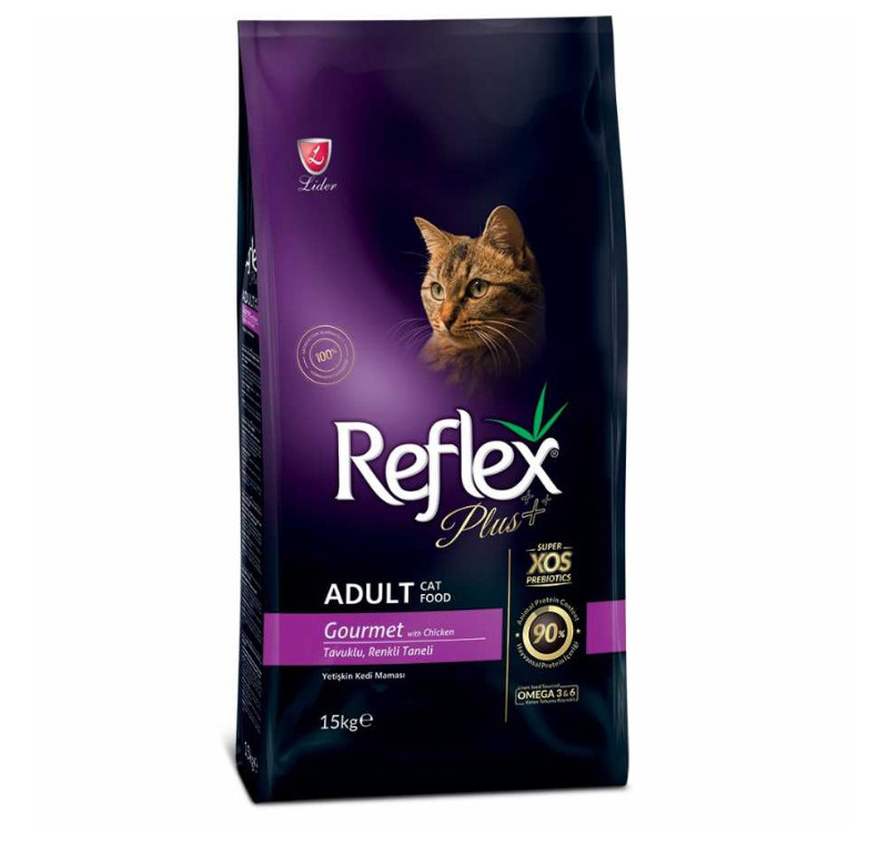 Reflex Plus Gourmet Tavuk Etli Renkli Kedi Maması 15 Kg -